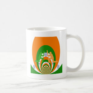 Mug Inde Cricket Spirit Design abstrait
