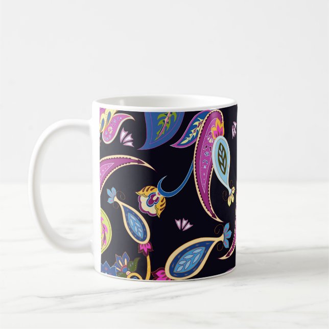 Mug Inde Paisley Ornement floral sans joint (Gauche)