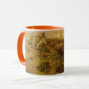 Mug Indiens Vintages, chasse au buffle par le CM Russe