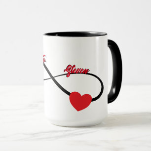 Mug Infinité personnalisée avec coeur
