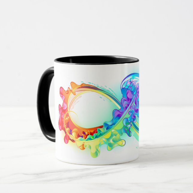 Mug Infinity avec Rainbow Jellyfish (Devant gauche)
