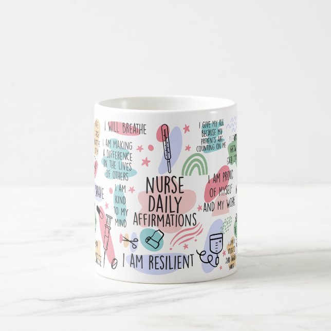 Mug Infirmière Affirmations quotidiennes Café motivati (Centre)