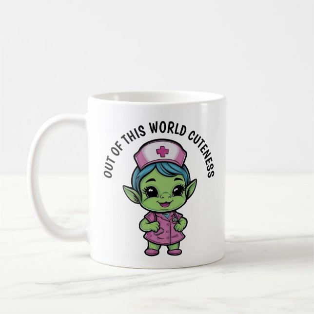 Mug Infirmière Alien mignonne (Gauche)