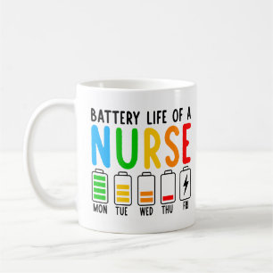 Mug Infirmière amusante - Batterie vie d'une infirmièr