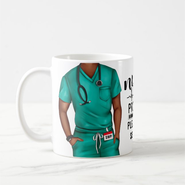 Mug Infirmière amusante en cours Personnalisée (Gauche)