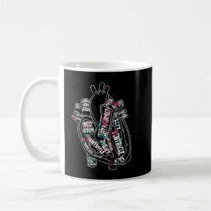 Mug Infirmière cardiaque anatomique parties de la cart