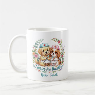 Mug Infirmière Chiot Mignon Pawsitive Aquarelle Person