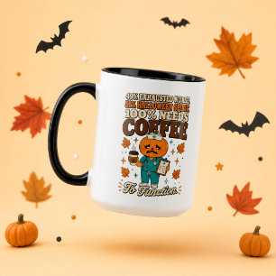 Mug Infirmière Citrouille Esprit Halloween Café Pour F