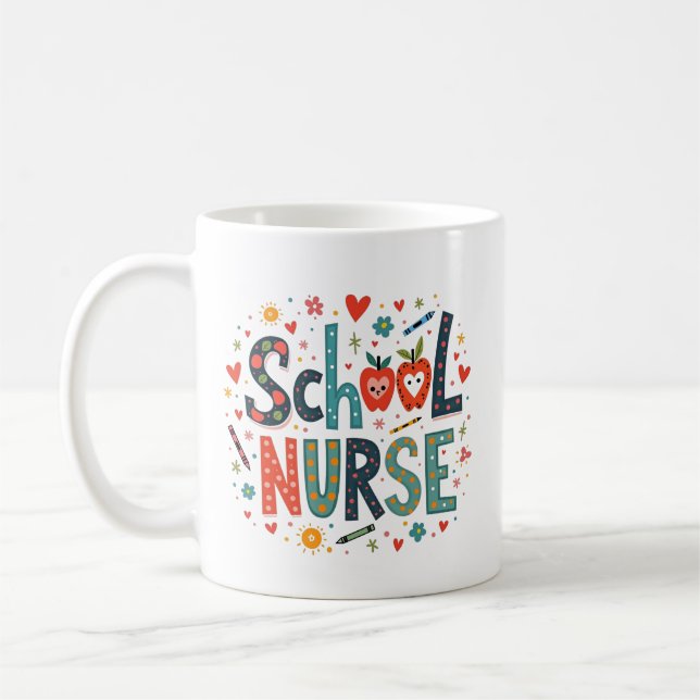 Mug Infirmière - Conception personnalisée de nom (Gauche)