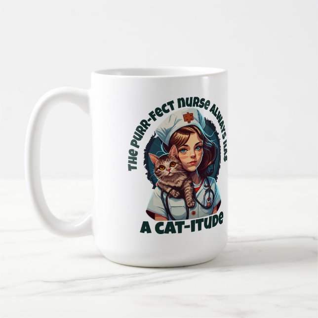 Mug Infirmière de chats à usage péremptoire (Gauche)