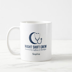Mug Infirmière de nuit Stéthoscope Lune Personnalisé