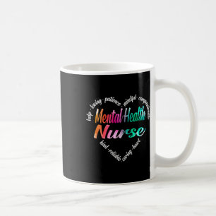 Mug Infirmière de santé Nuage de mots Cœur Aquarelle A