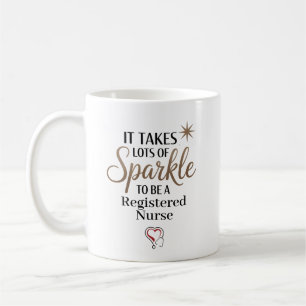 Mug Infirmière diplômée personnalisée avec éclat