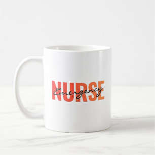 Mug Infirmière d'urgence Typographie moderne