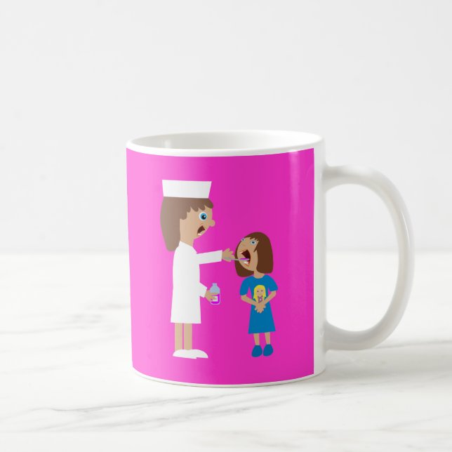 Mug Infirmière et enfant mignons de bande dessinée de (Droite)
