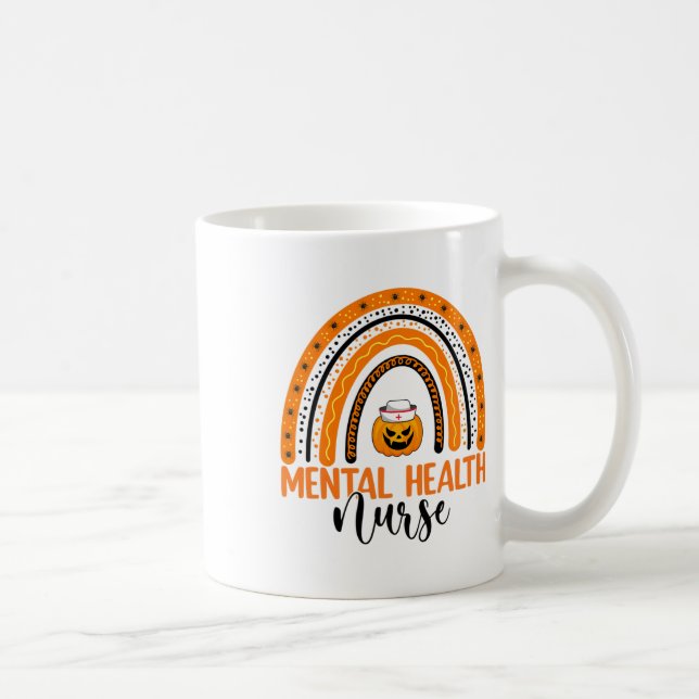 Mug Infirmière Halloween Citrouille Rainbow santé ment (Droite)