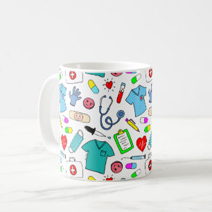 Mug Infirmière infirmière Motif de fournitures Médical