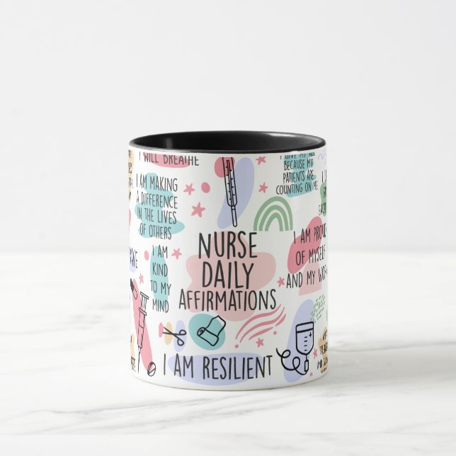 Mug Infirmière inspirante Affirmations quotidiennes (Centre)