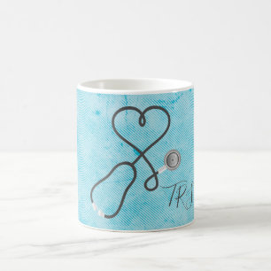 Mug Infirmière ou médecin stéthoscopes Monogramme B