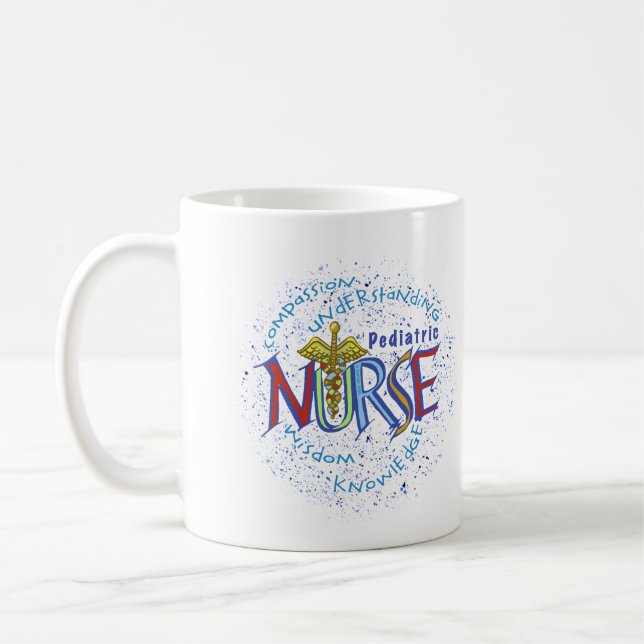 Mug Infirmière pédiatrique Motto (Gauche)