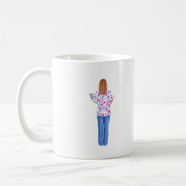 Mug Infirmière personnalisée (Infirmière roussaillée)  (Gauche)