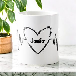 Mug Infirmière personnalisée Médecin Battement de coeu