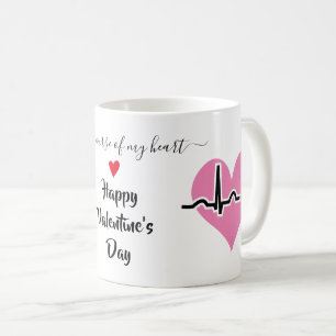 Mug Infirmière Valentines Journée pouls pulsé rose