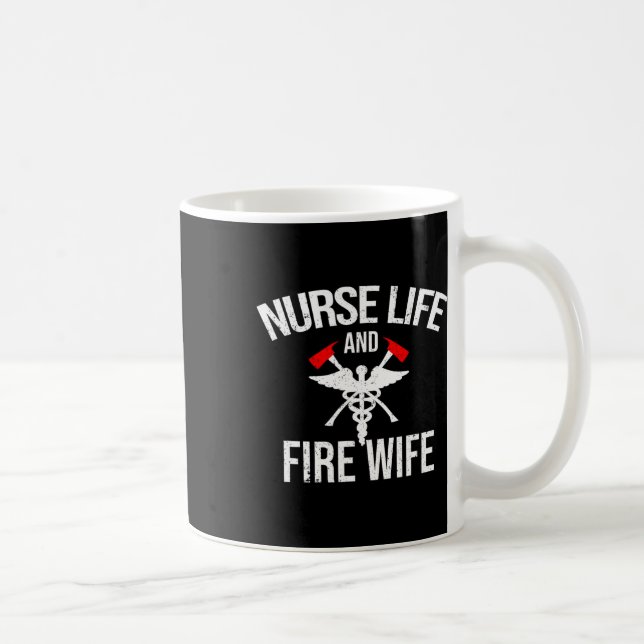 Mug Infirmière Vie Et Pompier Cadeaux Épouse Infirmièr (Droite)