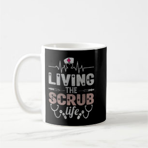Mug Infirmière Vivre La Vie Scrub Coeur Éthéthoscope