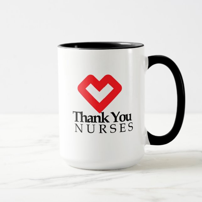 Mug Infirmières Mercis| Coeur rouge (Droite)