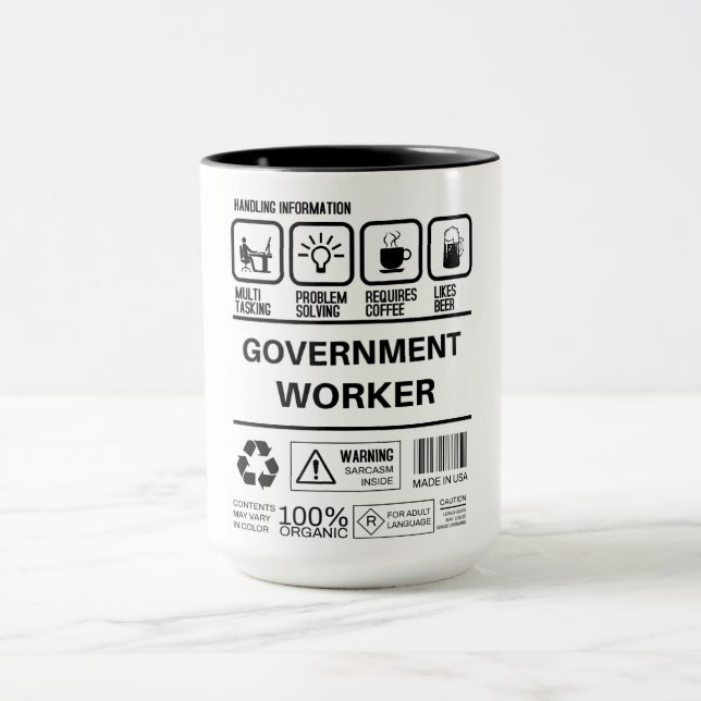 Mug Informations amusantes sur la gestion des travaill (Centre)