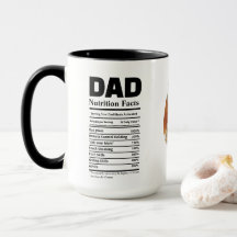 Informations nutritionnelles drôles sur Papa avec 