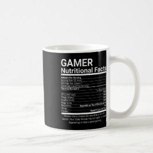 Mug Informations nutritionnelles pour gamers Jeux vidé