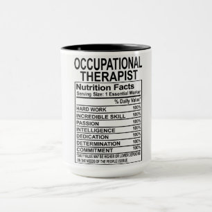 Mug Infos nutritionnelles sur les ergothérapeutes