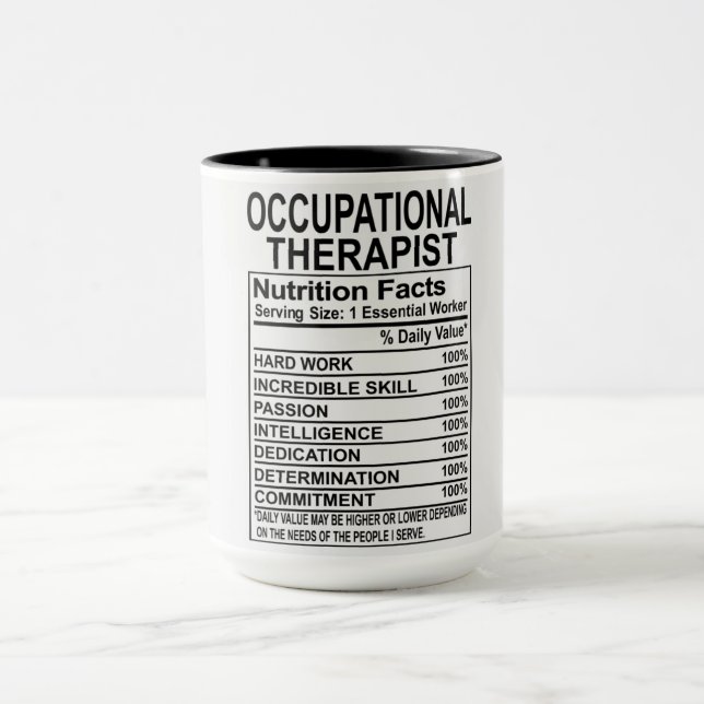 Mug Infos nutritionnelles sur les ergothérapeutes (Centre)