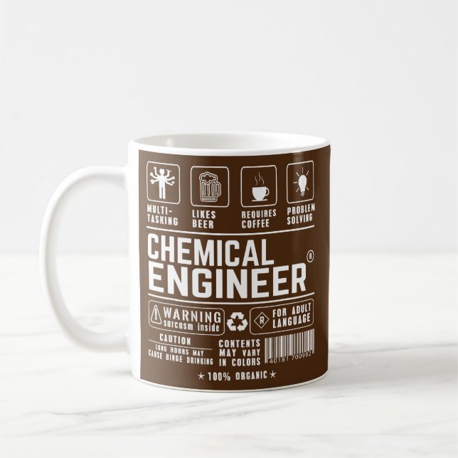 Mug Ingénieur chimiste multitâche café bière (Gauche)