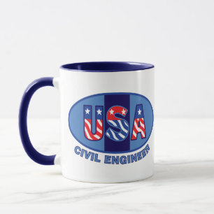Mug Ingénieur civil patriotique