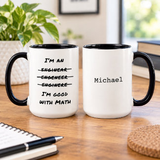 Mug Ingénieur drôle amateur de maths humour de typo in
