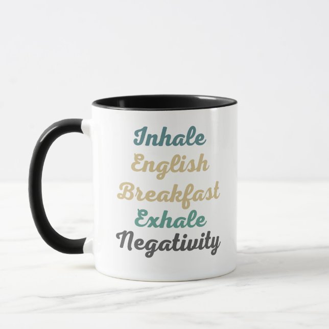 Mug Inhale Anglais Petit Déjeuner Exhale Négativité Mu (Gauche)