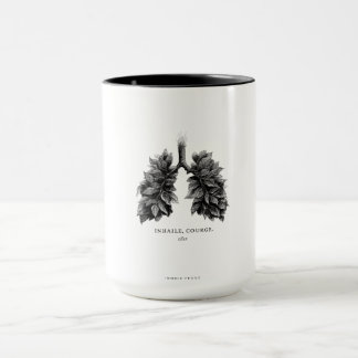 Mug "Inhale Courage" Art conceptuel | Poumons faits de