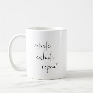 Mug Inhale Exhale Méditation Calme Respirer Minimalist