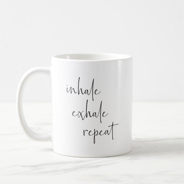 Mug Inhale Exhale Méditation Calme Respirer Minimalist (Gauche)