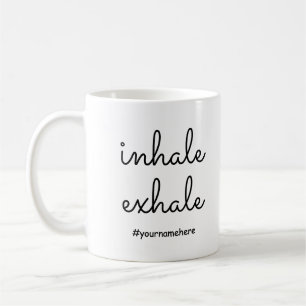 Mug Inhale personnalisée Exhale Calme Respirer Minimal