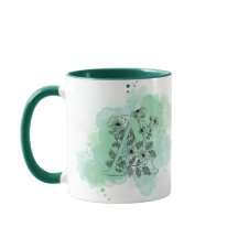 Initiale A Aquarelle Monogramme Vert Botanique