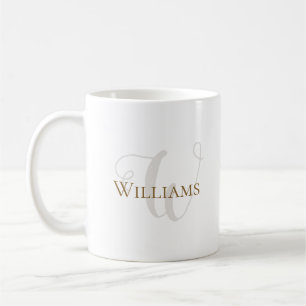 Mug initiale avec nom dernier / nom de famille