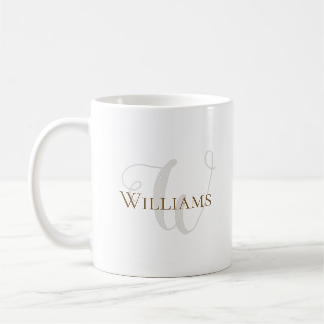 Mug initiale avec nom dernier / nom de famille (Gauche)
