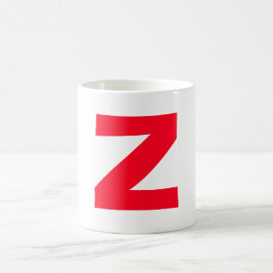 Mug Initiale rouge Monogramme manuscrit Nom propre