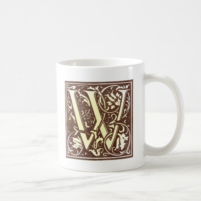 Mug Initiale vintage W (Droite)