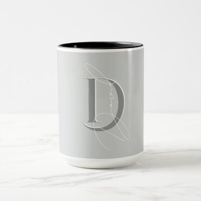 Mug Initiales de nom personnalisé élégant fille (Centre)