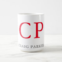 Initiales en rouge clair monogramme professionnel